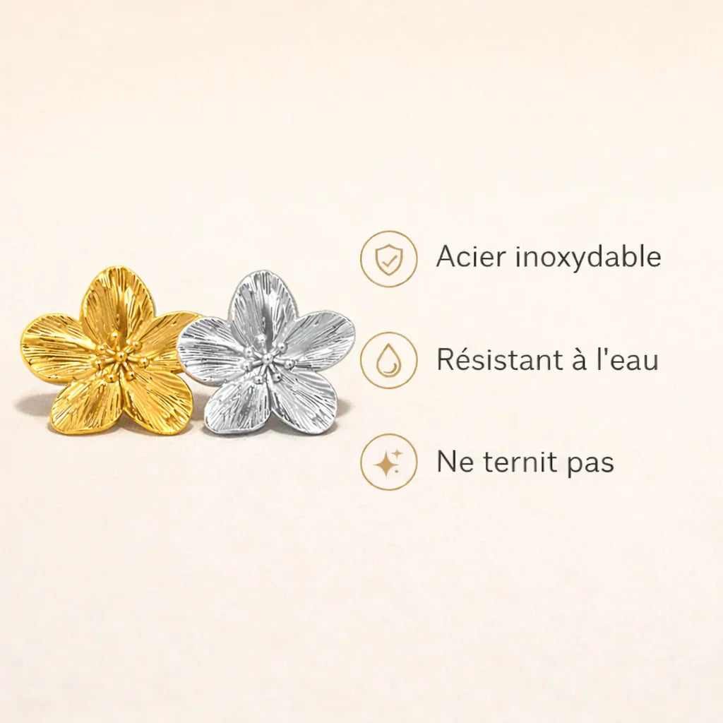 Boucles d'oreilles trèfle en acier inoxydable doré et argenté, résistantes à l'eau