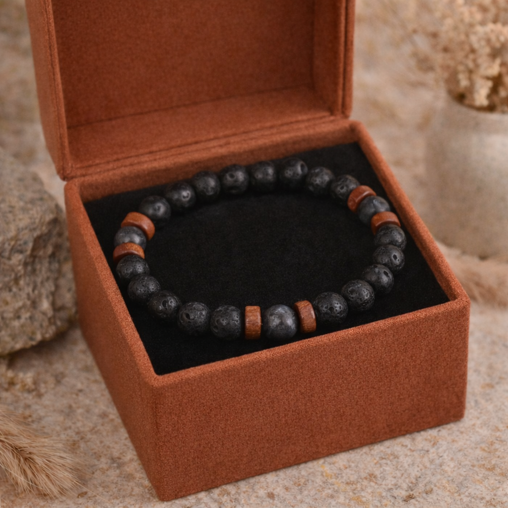 Bracelet pierre de lave homme – Style naturel et énergie au quotidien